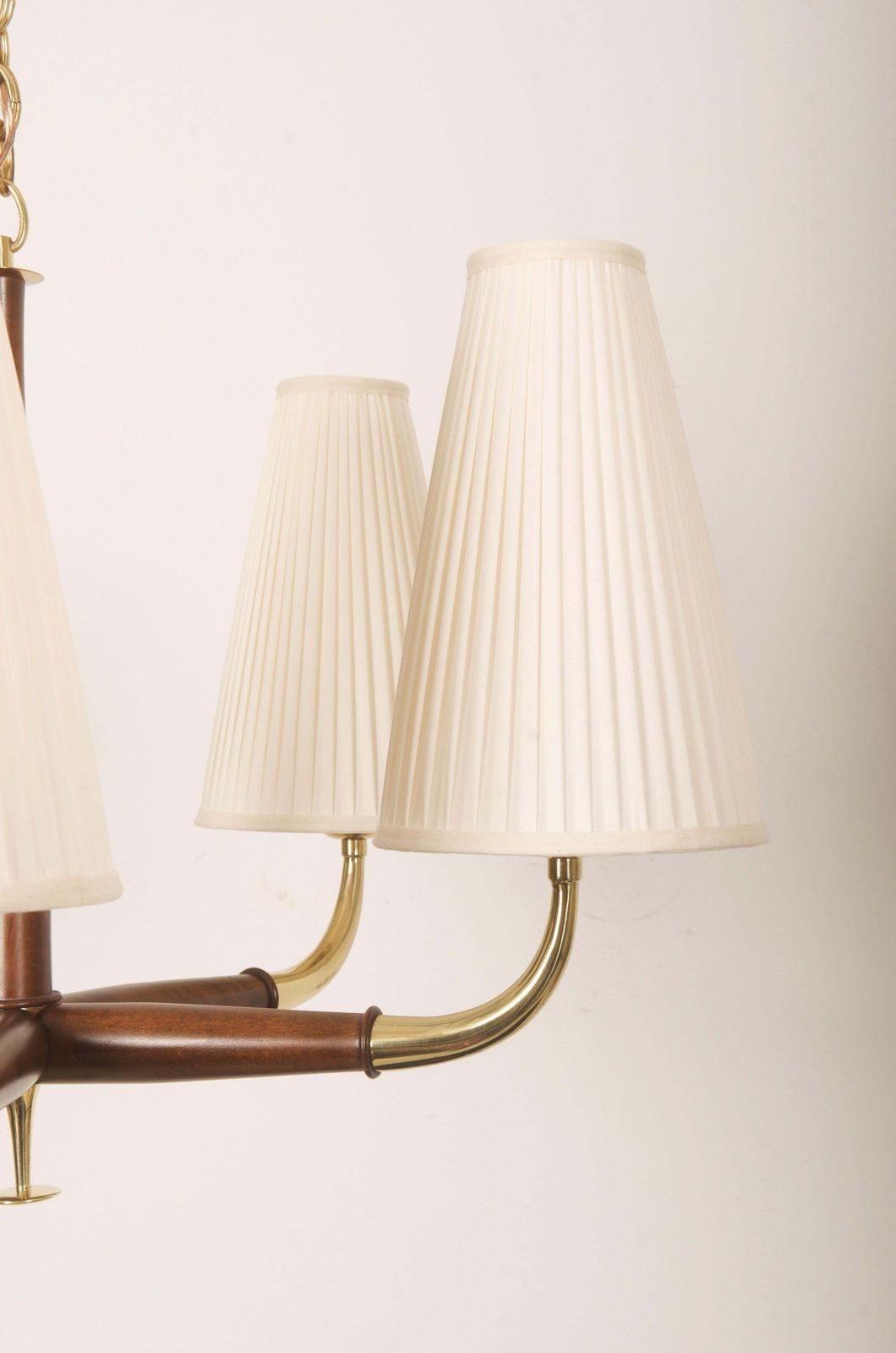 Austrian Brass And Walnut Midcentury Chandelier By Oswald Haerdtl For Kalmar photo vinterior
