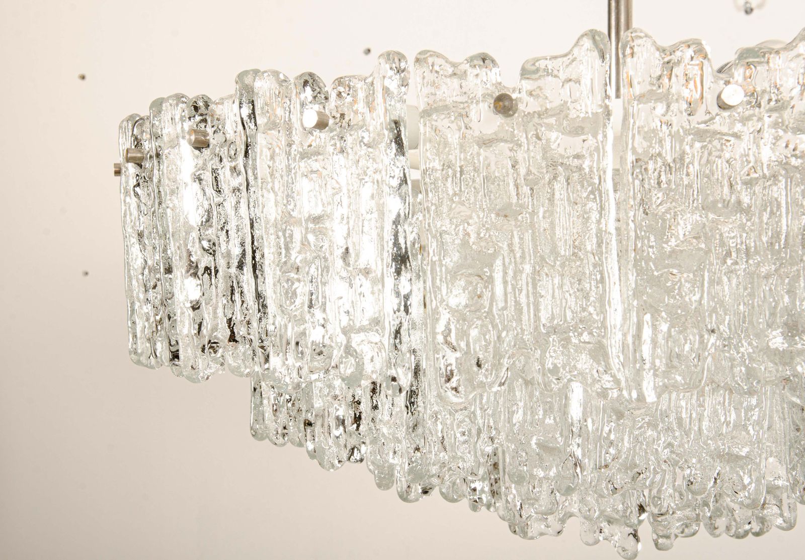 Impressive Austrian Kalmar Arena Crystal Ice Glass Chandelier photo buy