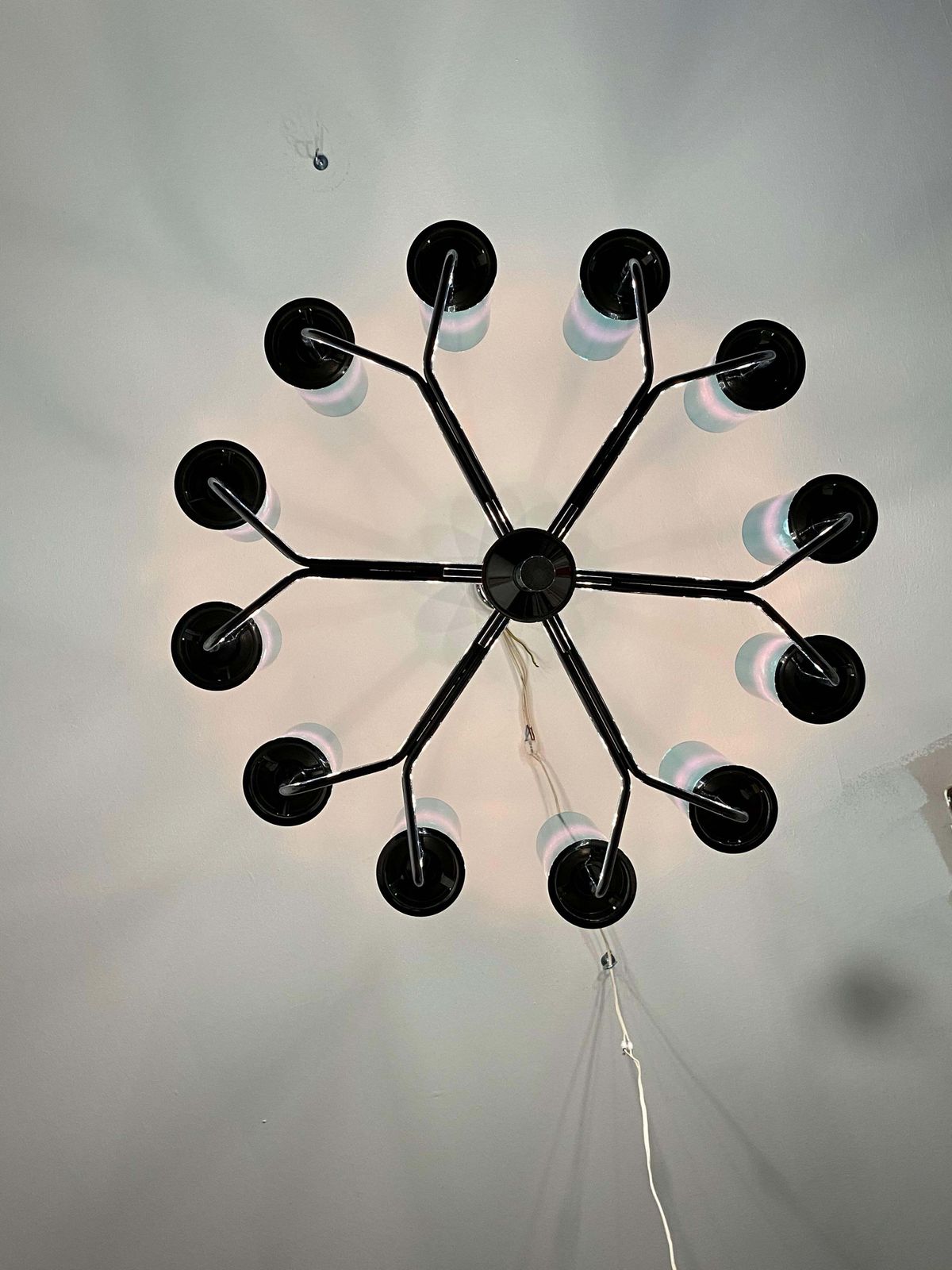 Lighting Brass And Blue Glass Tube Chandelier T434 12 Sonata By Hans Agne Jakobsson photo