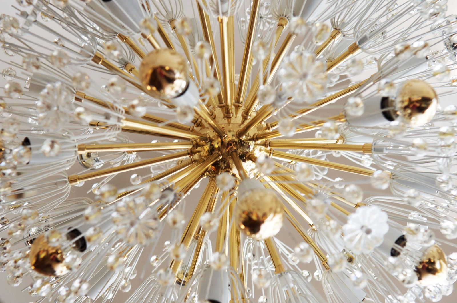 Rare Large Brass And Glass Sputnik Chandeliers By Emil Stejnar photo 6180.0