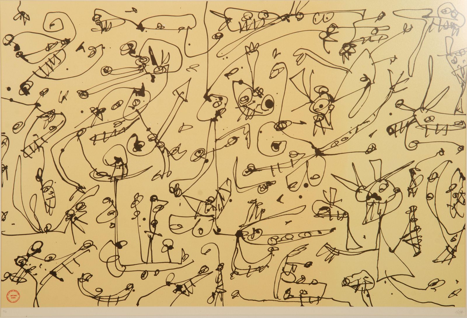Antonio Saura   Abierta 3   Lithograph Signed In Pencil photo for sale