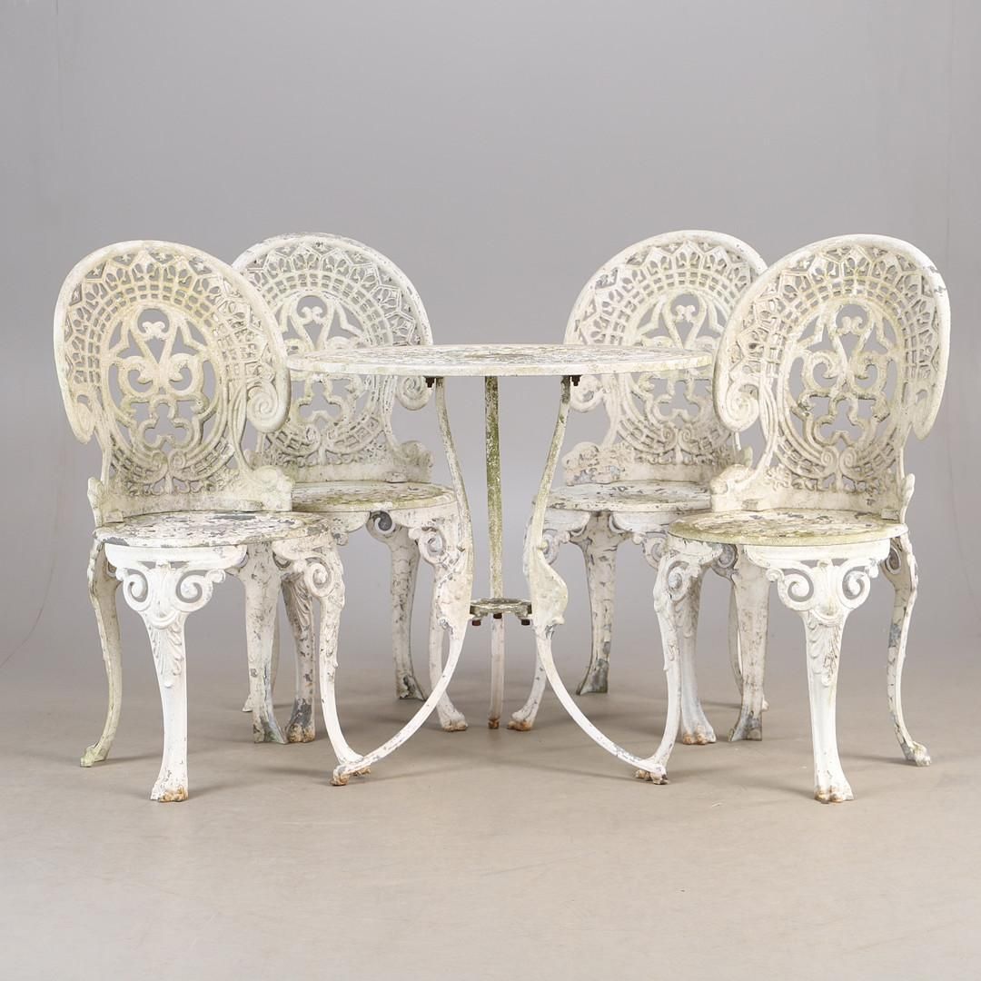 Cast Aluminum Garden Set Chairs With Table photo furniture