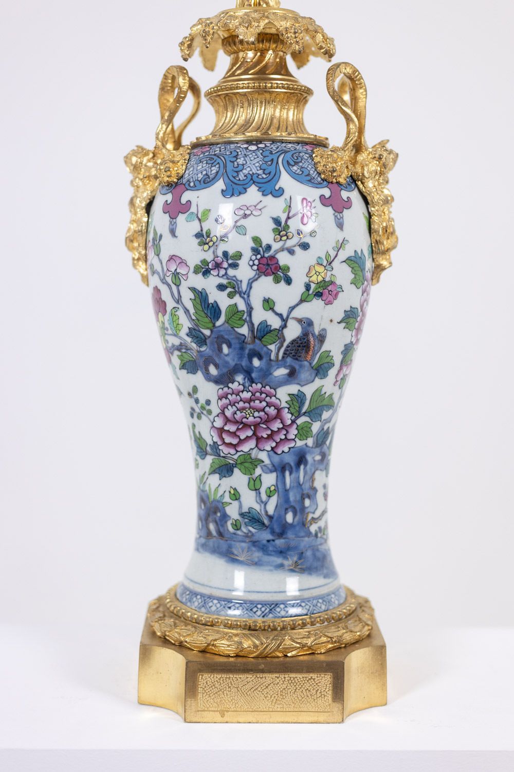 Pair Of Porcelain Lamps Decorated With Bronze Satyrs. Circa 1880. photo 4600.0