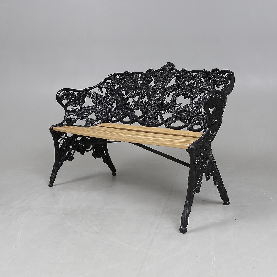 Swedish Park Garden Steel Bench Settee photo furniture