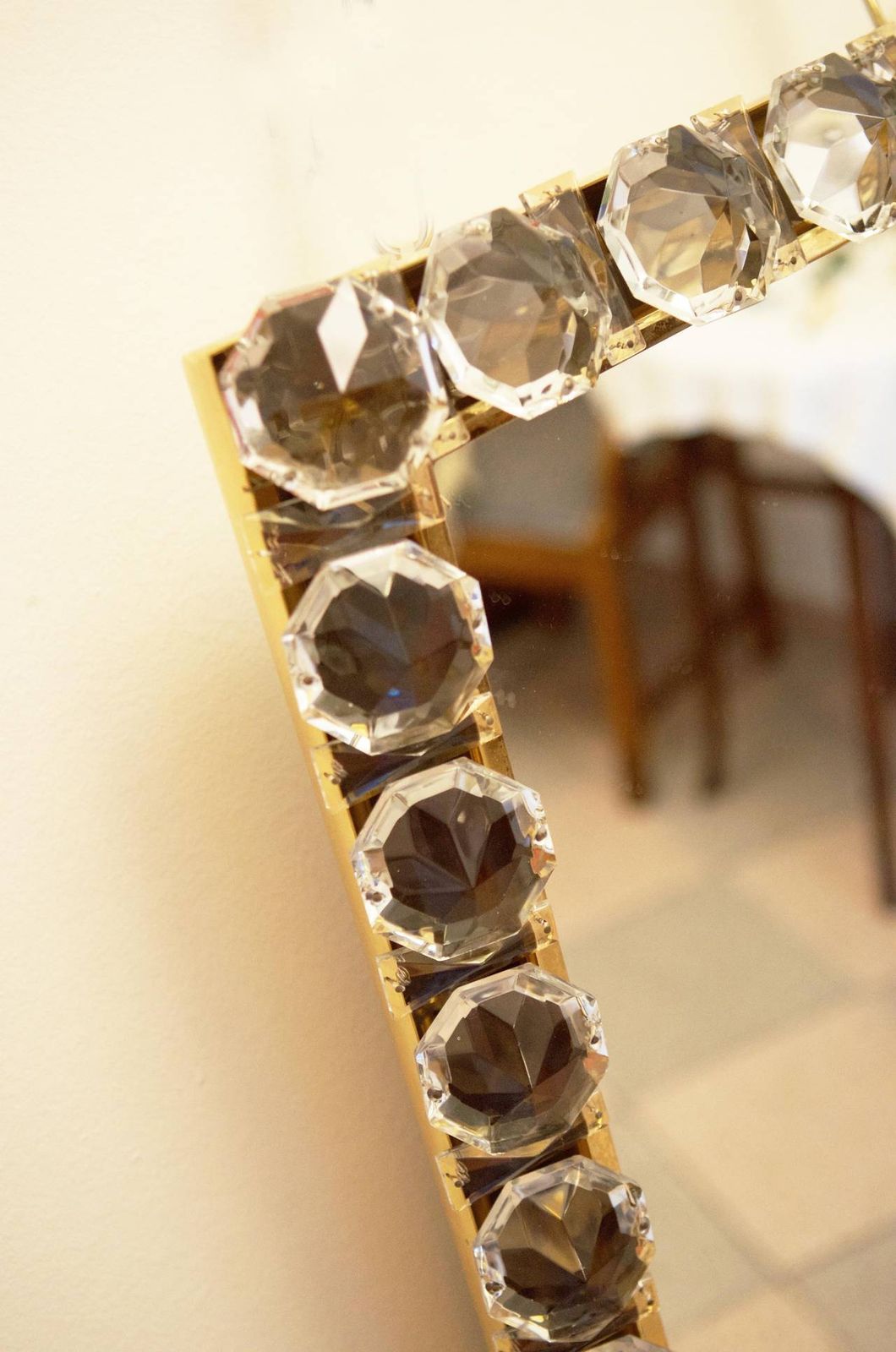 Large Cut Crystal Mirror By Bakalowits & Söhne photo Home Decor