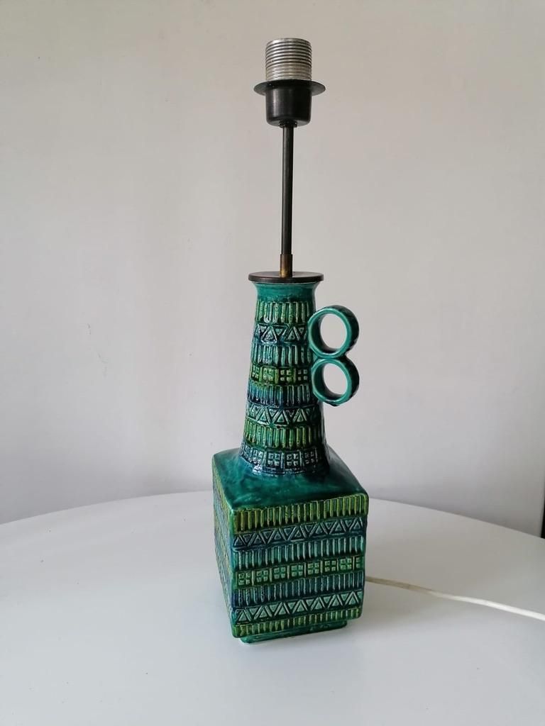 Midcentury Ceramic Table Lamp Attributed To Bitossi photo vintage