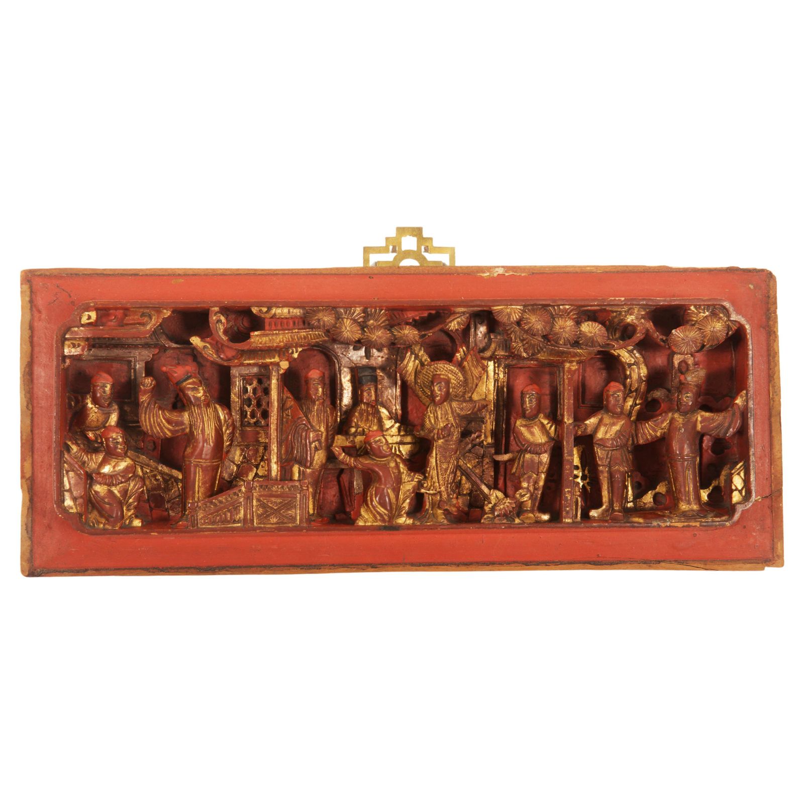Chinese Carved Wooden Gilded Panel Wall Decoration