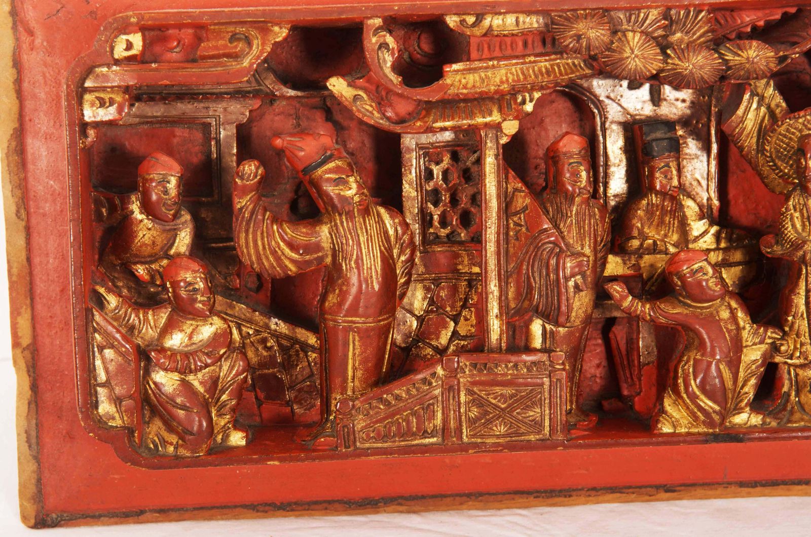 Chinese Carved Wooden Gilded Panel Wall Decoration photo 301.0
