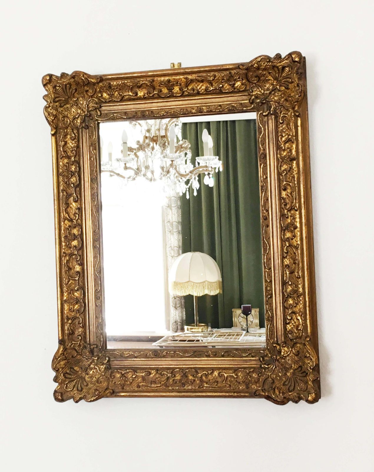 Early 20th Century Baroque Style, Century Style Giltwood Carved Mirror photo Home Decor