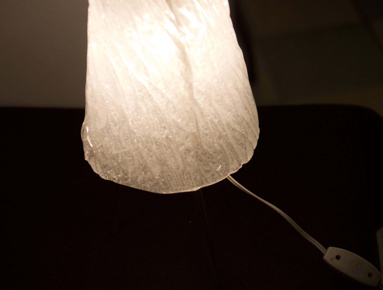 Set Of Two Ice Glass Table Lamps By "Kalmar" Vienna photo buy