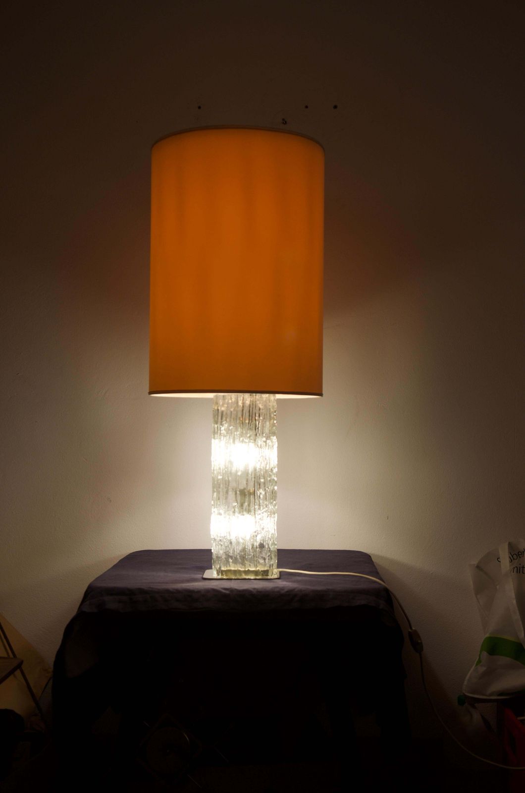 3847.0 Table Lamp By Kalmar Frankenberg With An Illuminated Ice Glass Stand photo