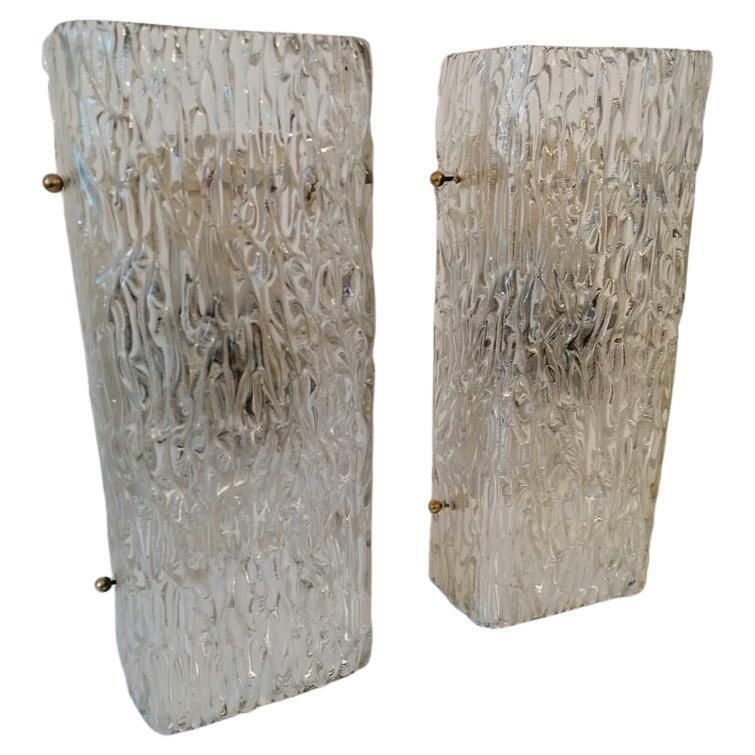 Structured Glass Wall Lights Sconces By Kalmar