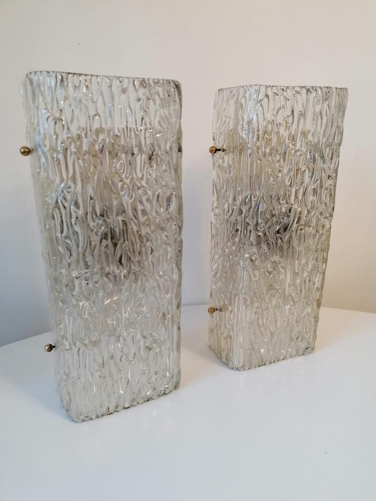 Structured Glass Wall Lights Sconces By Kalmar photo Lighting