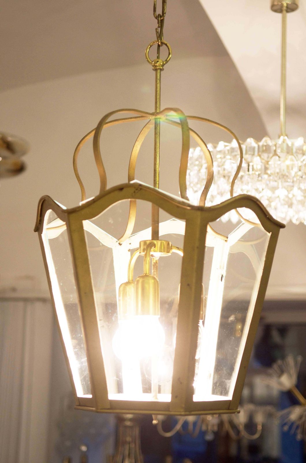 Large Viennese Stairwell Or House Entrance Lantern, Art Nouveau Style photo vinterior