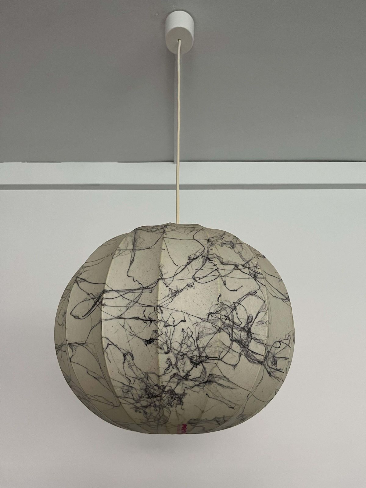 photo furniture Italian Mid Century Cocoon Grey Chandelier By "Cocoon Crèation", 1970s