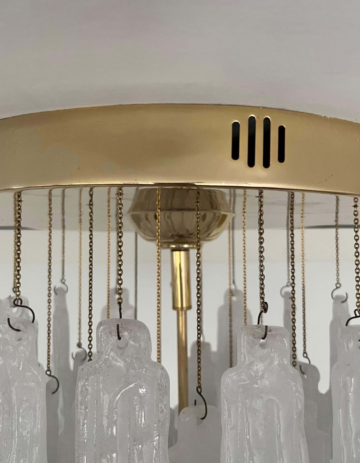2875.0 Italian Mid Century Snow White Murano Glass Chandelier By Poliarte, 1970s photo