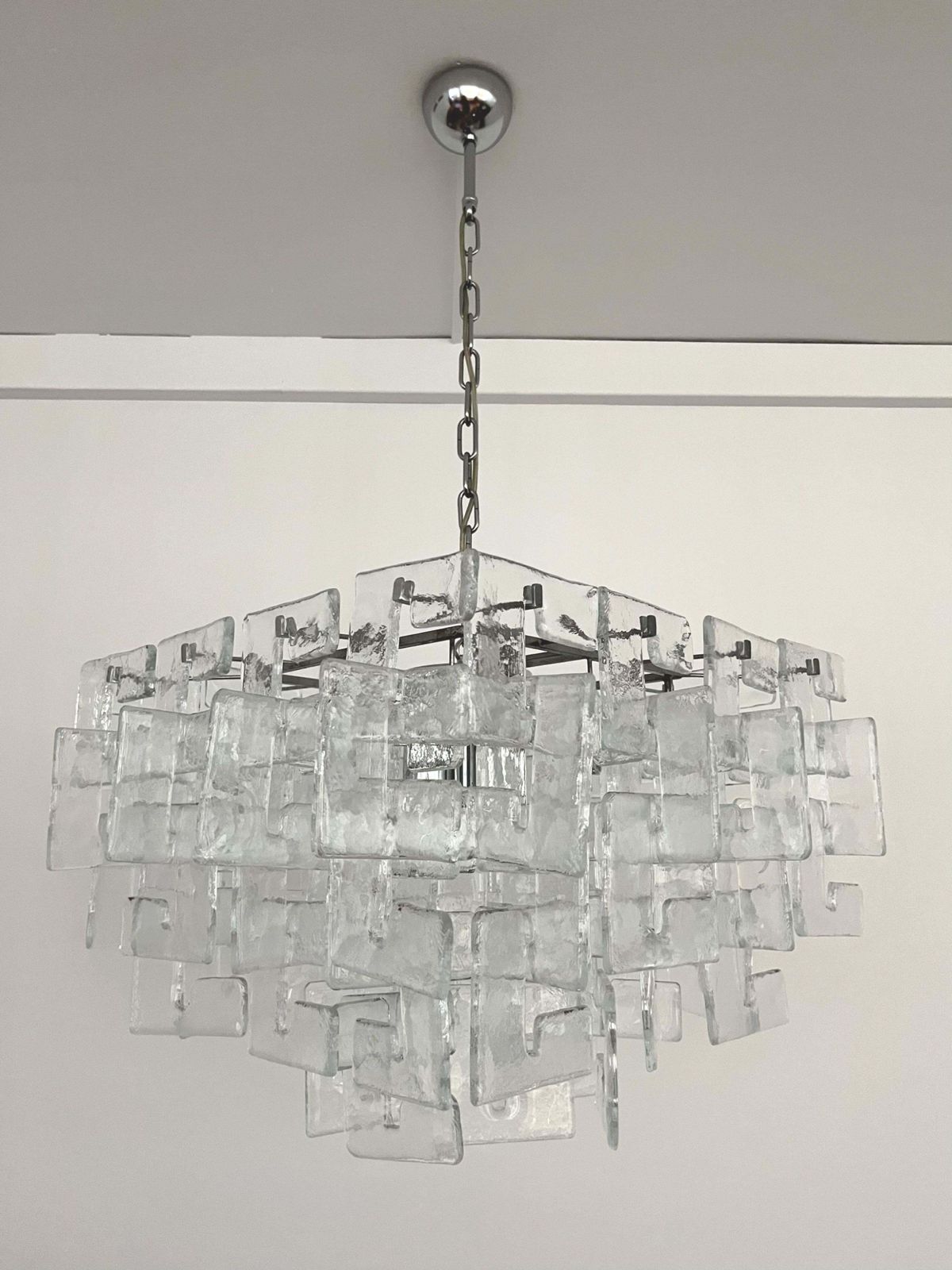Italian Midcentury Interlocking Murano Chandelier By Carlo Nason, 1970s photo 7614.0