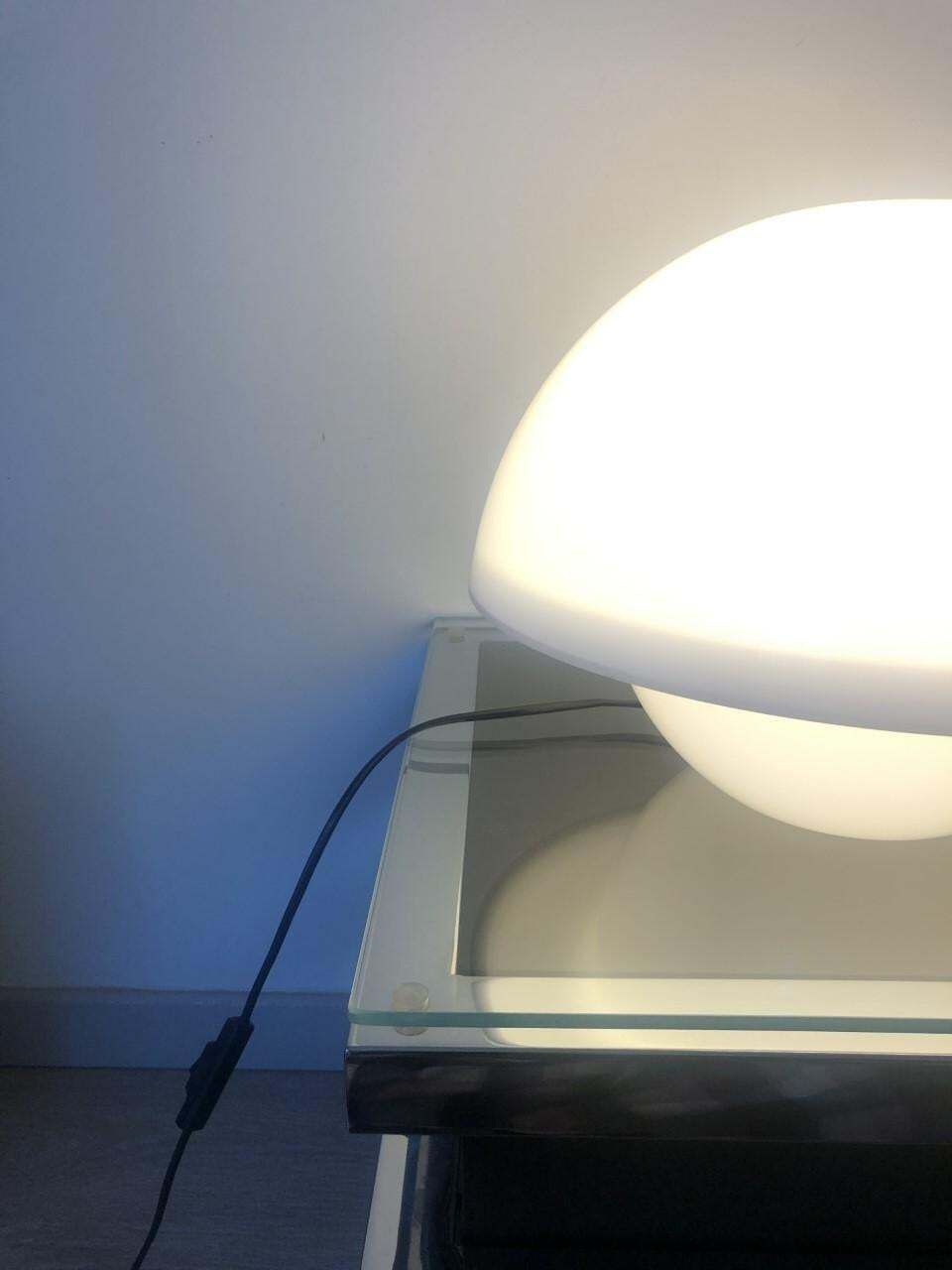 Midcentury White Lucite Table Lamp By André Ricard For Metalarte, 1970s photo 820.0