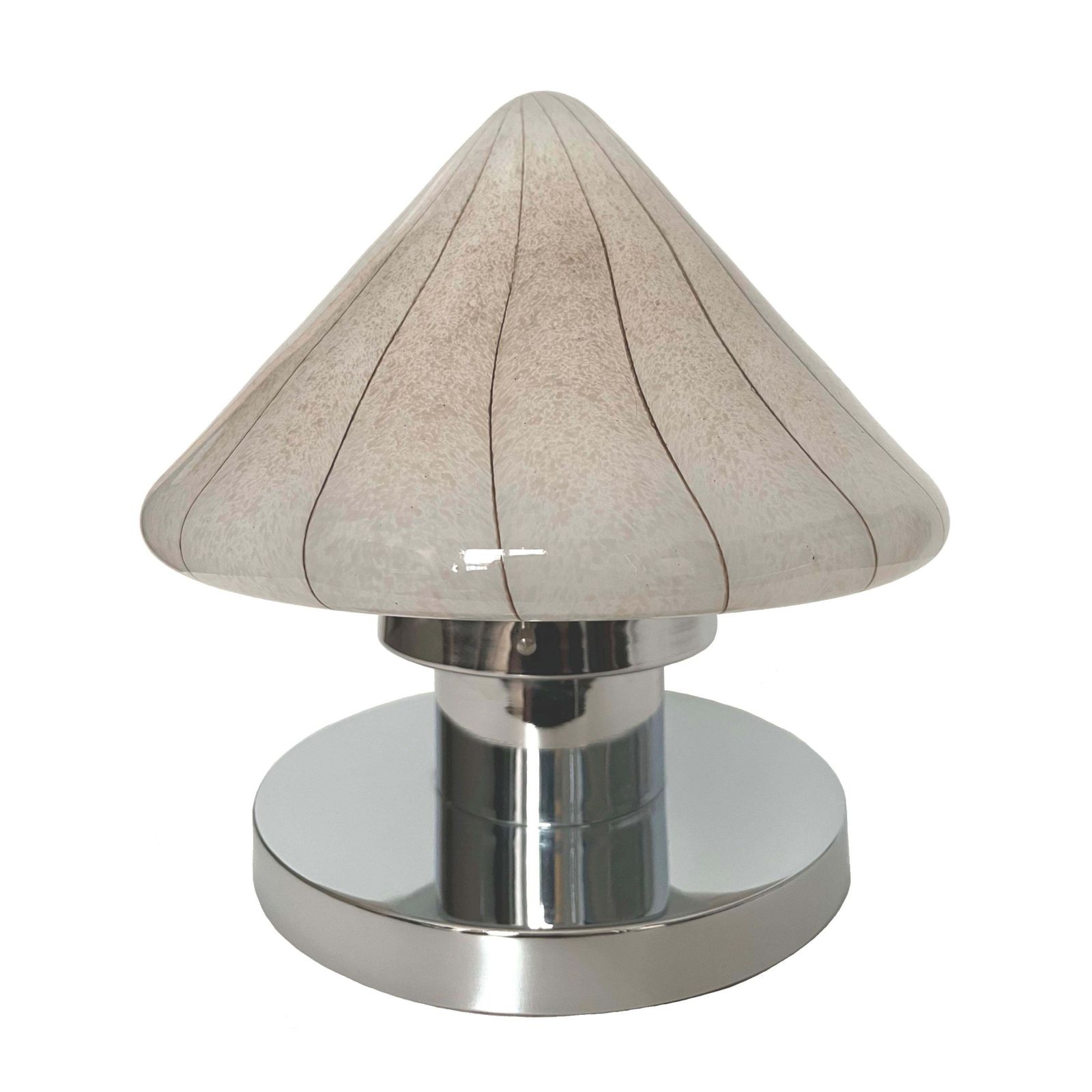Pair Of Midcentury Murano Glass And Chromed Italian Table Lamps, 1970s photo Lighting
