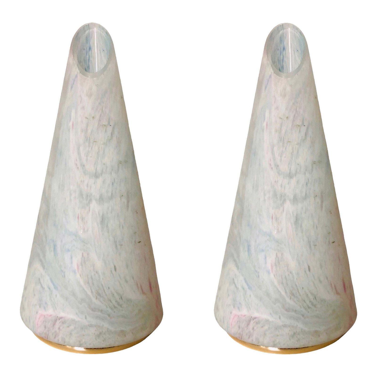 Italian Postmodern Pair Of  Murano Glass Cone Table Lamps, 1980s