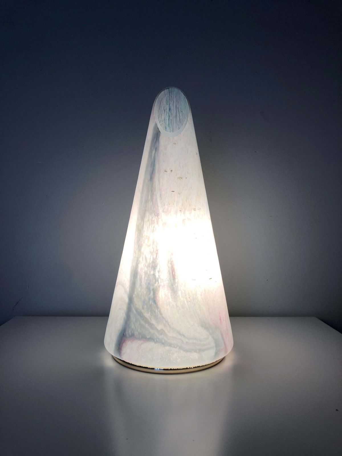 Italian Postmodern Pair Of  Murano Glass Cone Table Lamps, 1980s photo 2535.0