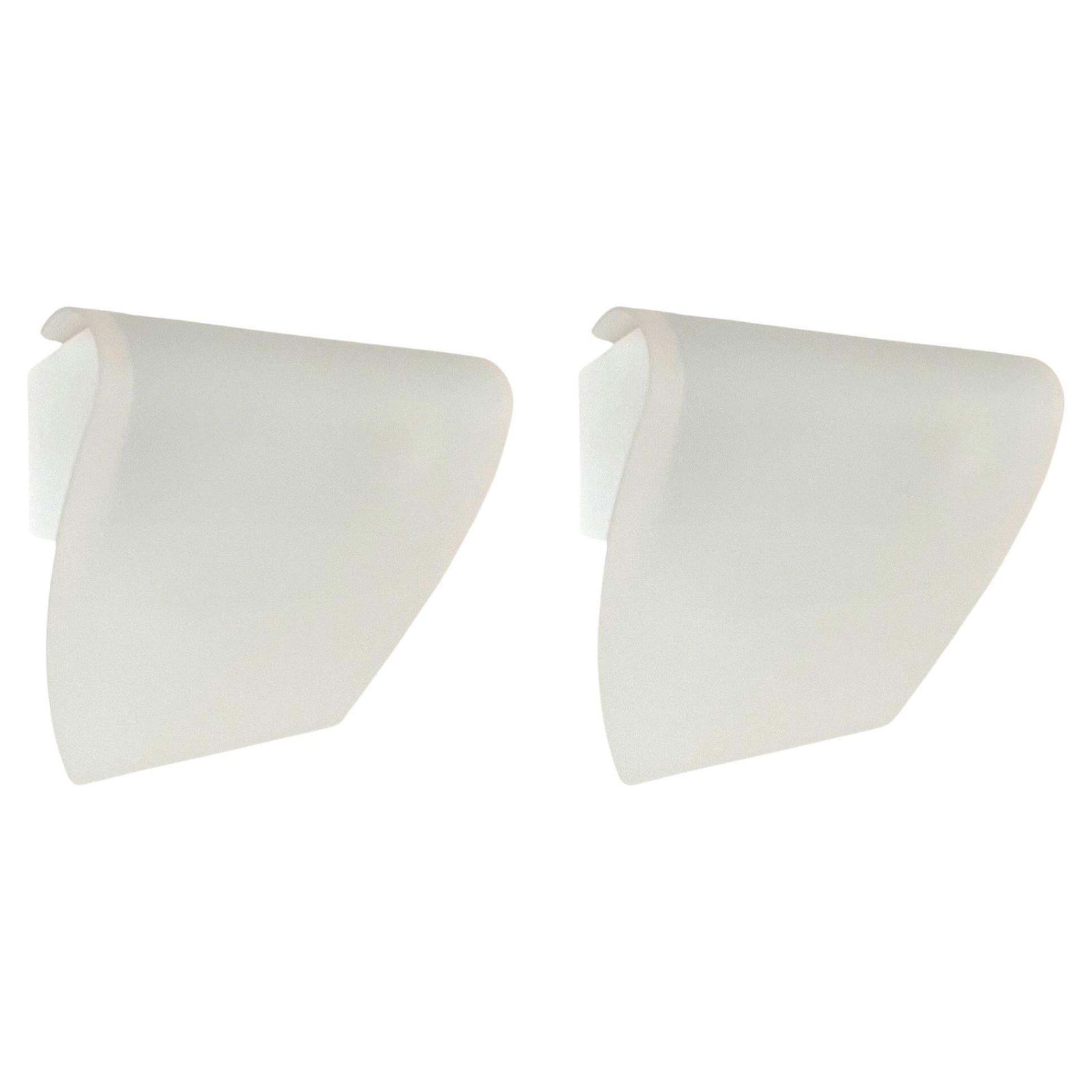 Postmodern Pair Of White Glass Metal Wall Sconces By Blauet, Barcelona, 1990s