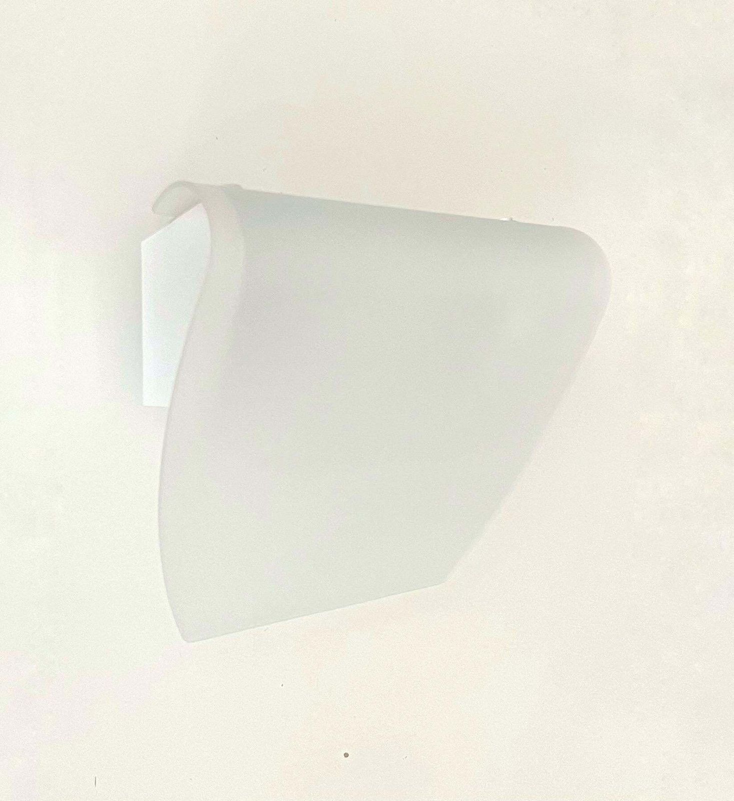 Postmodern Pair Of White Glass Metal Wall Sconces By Blauet, Barcelona, 1990s photo Lighting