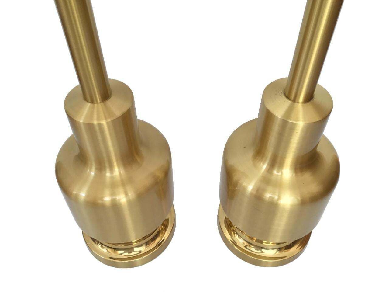 Large Pair Of Midcentury Golden Brass Spanish Table Lamps By Clar, 1970s photo furniture