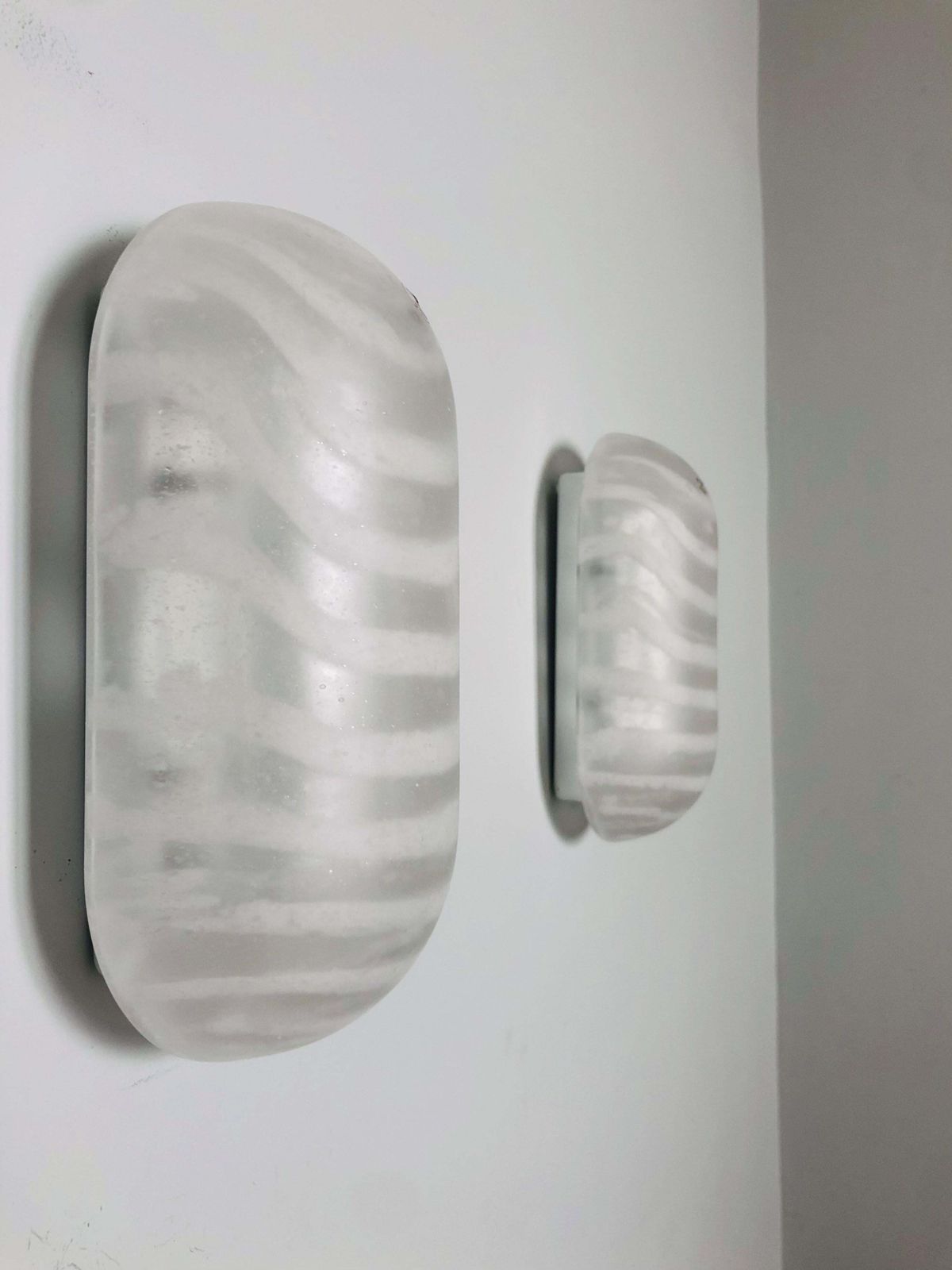 German Midcentury Glass Pair Of Wall Sconces By Peill And Putzler, 1970s photo 2280.0