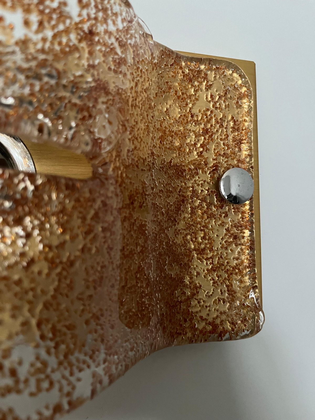 Italian Midcentury Pair Of Caramel Murano Glass Wall Sconces By Mazzega, 1970s photo buy
