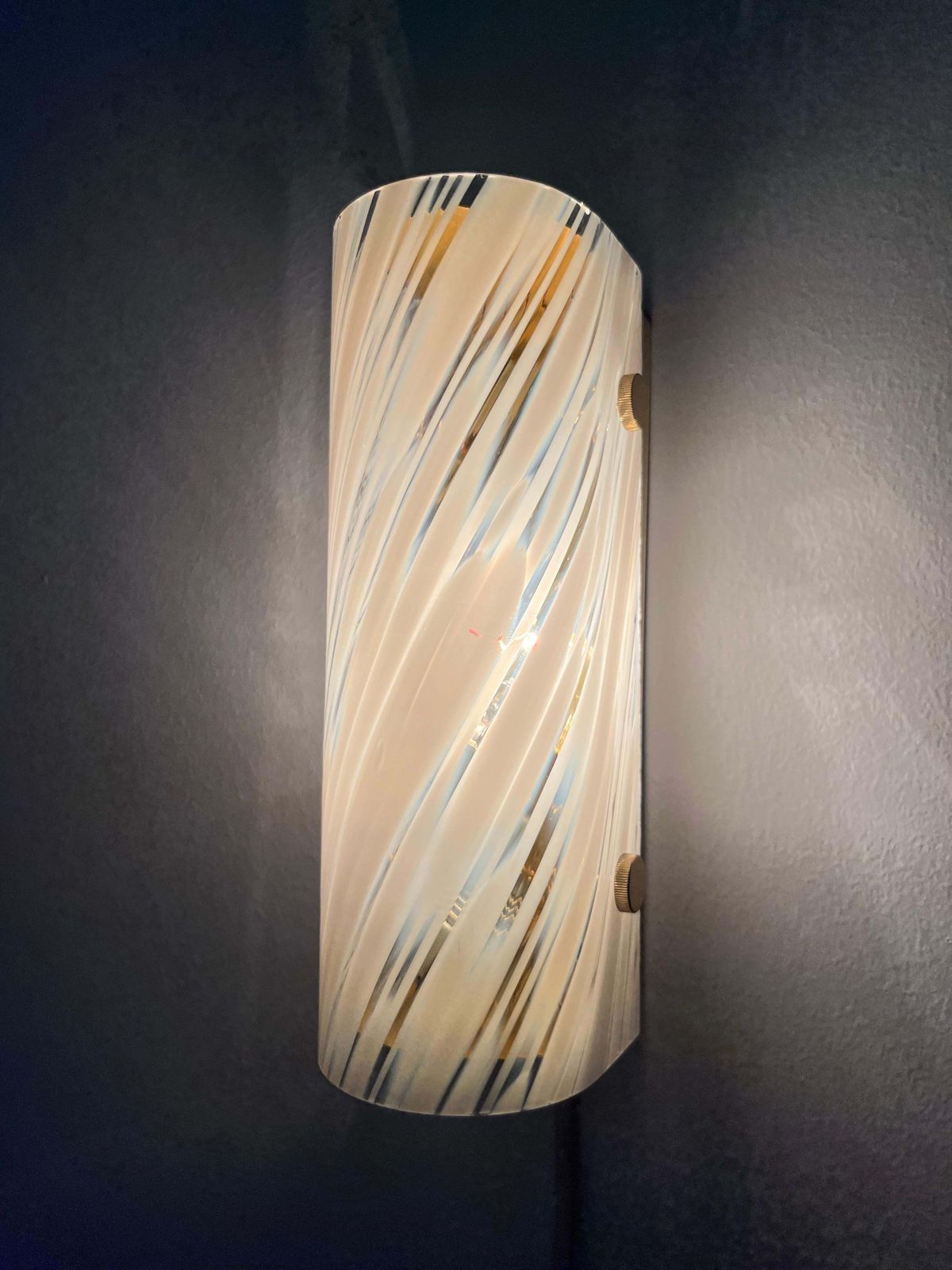 German Mid Century White Clear Murano Pair Of Wall Sconces By Hillebrand, 1970s photo vinterior