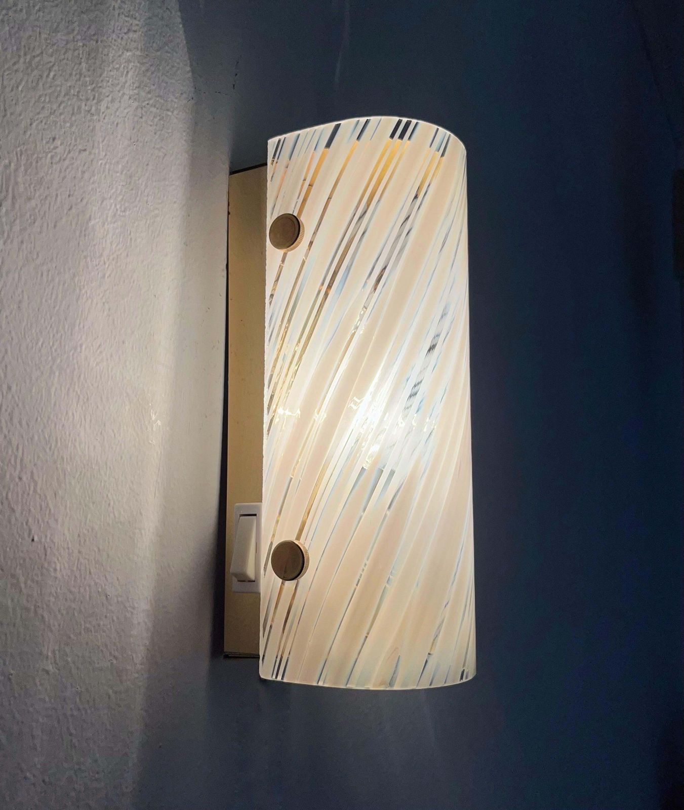 photo furniture German Mid Century White Clear Murano Pair Of Wall Sconces By Hillebrand, 1970s