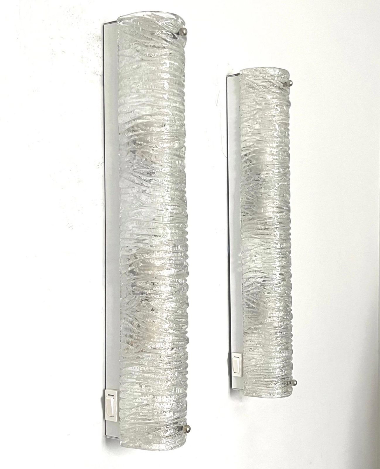 photo buy German Midcentury Pair Of Murano Glass Wall Sconces By Hillebrand, 1970s