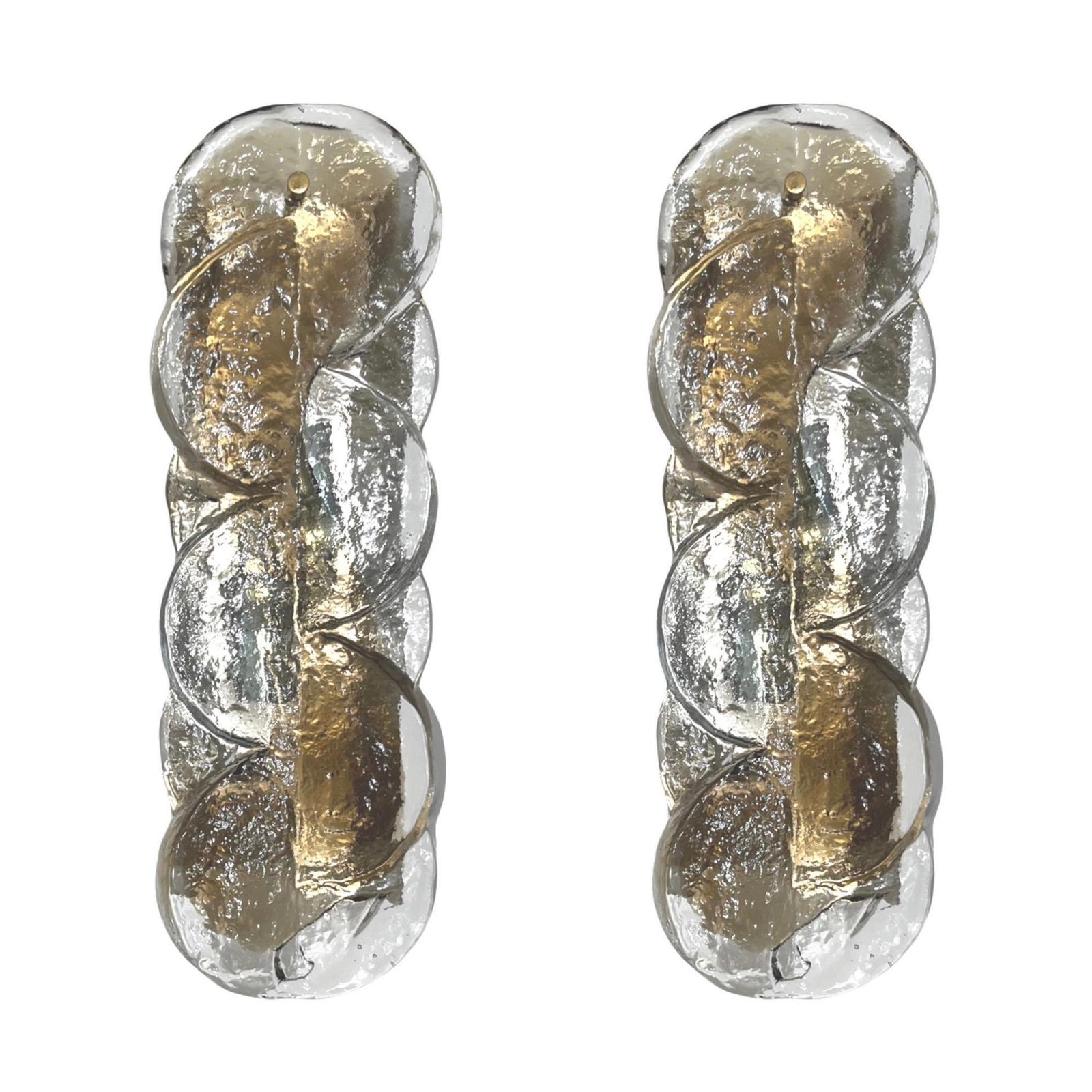 Unique Austrian Set Of Six Murano Smoke "Citrus" Wall Sconces By Kalmar, 1970s photo vintage