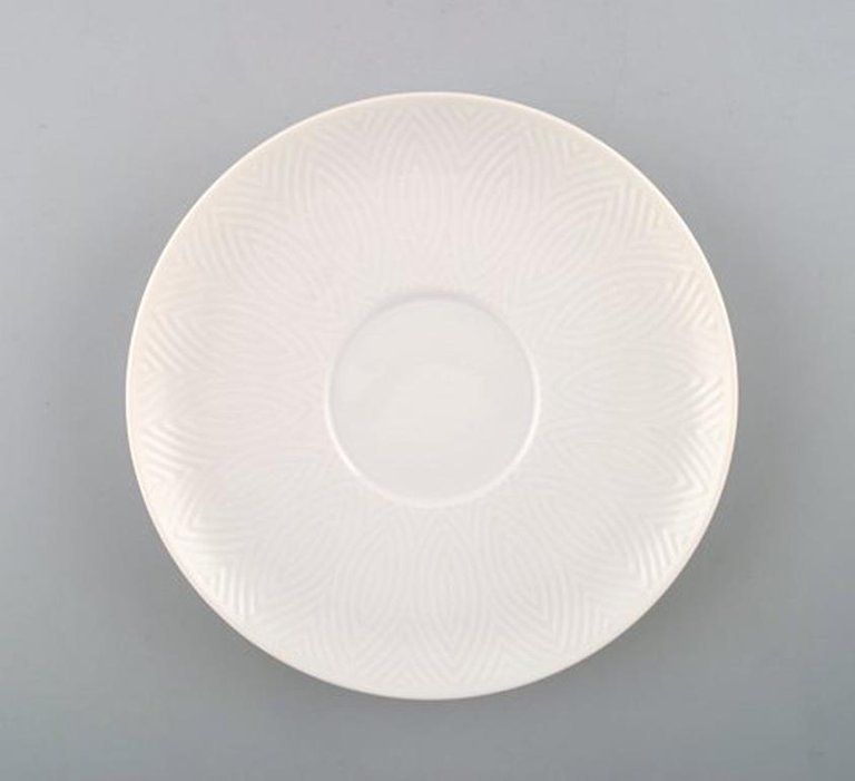 Royal Copenhagen Salto Service, White, Set Of 6 Boullion Cups With Saucers photo Home Decor