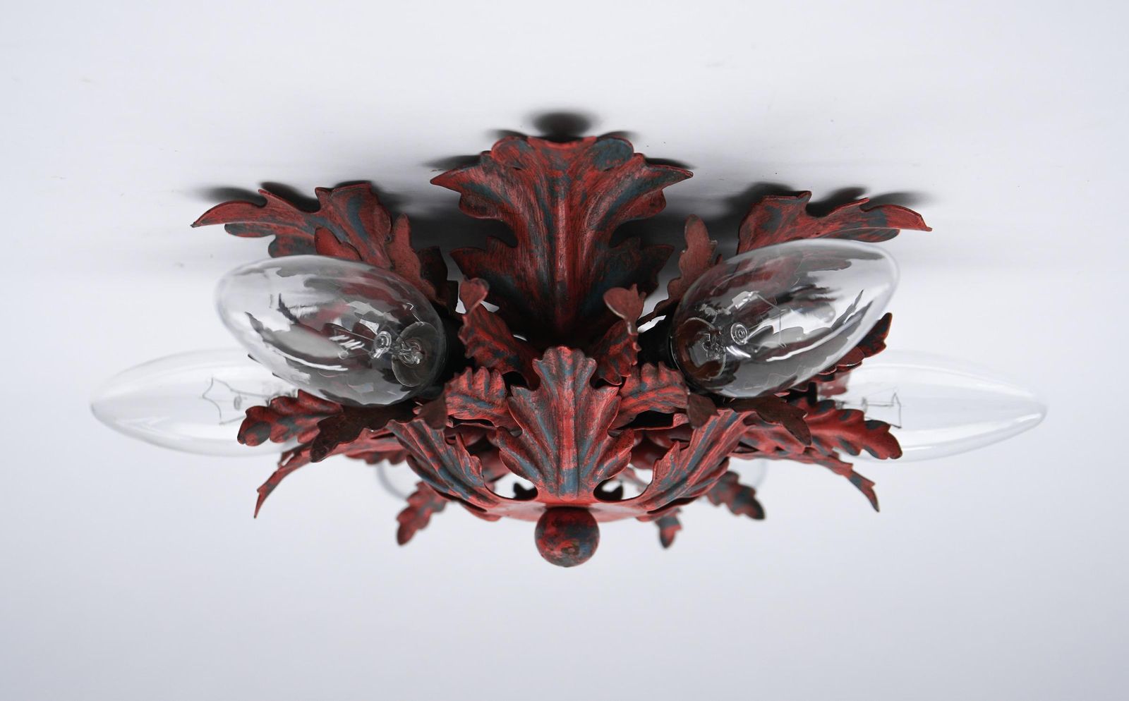 Red Florentine Ceiling Lamp By Banci Firenze, 1960s photo vinterior