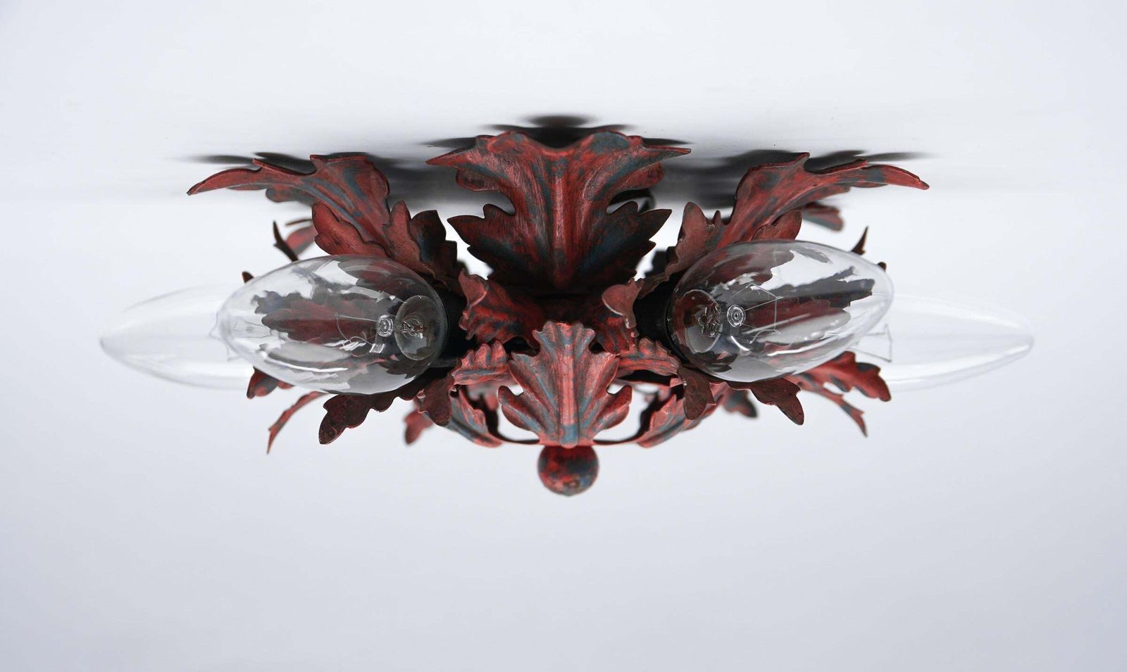 Red Florentine Ceiling Lamp By Banci Firenze, 1960s photo vintage