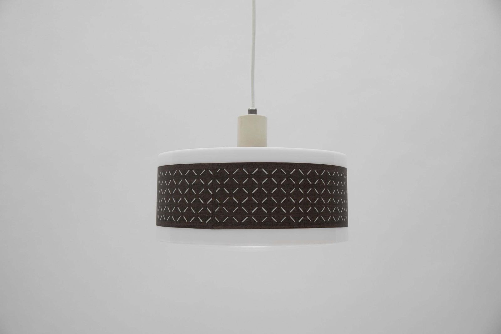 Rare Brown & White Pendant Lamp By Aloys F. Gangkofner For Erco Leuchten photo for sale