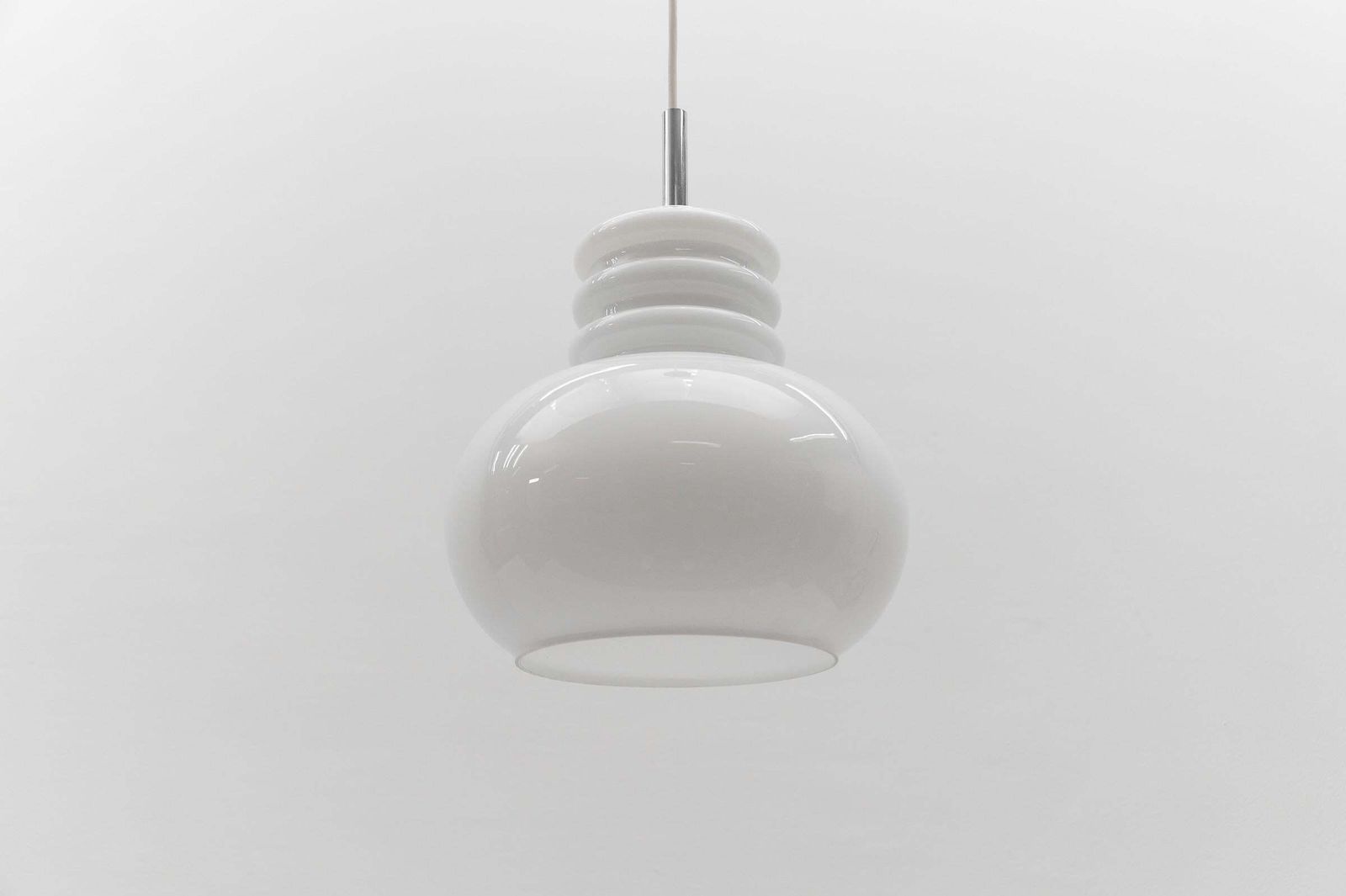 Lovely White Glass Ceiling Lamp By Peill & Putzler, 1960s photo 679.0