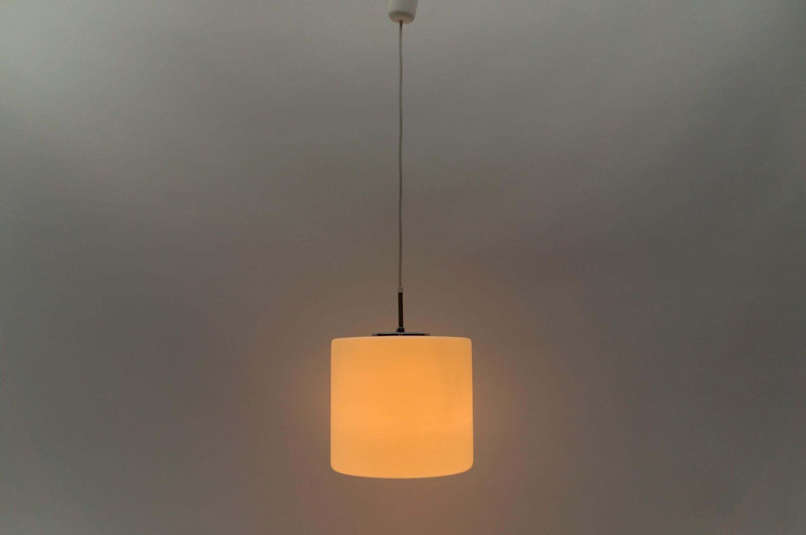 Lovely Opaline Glass Ceiling Lamp From Limburg, Germany, 1960s photo for sale