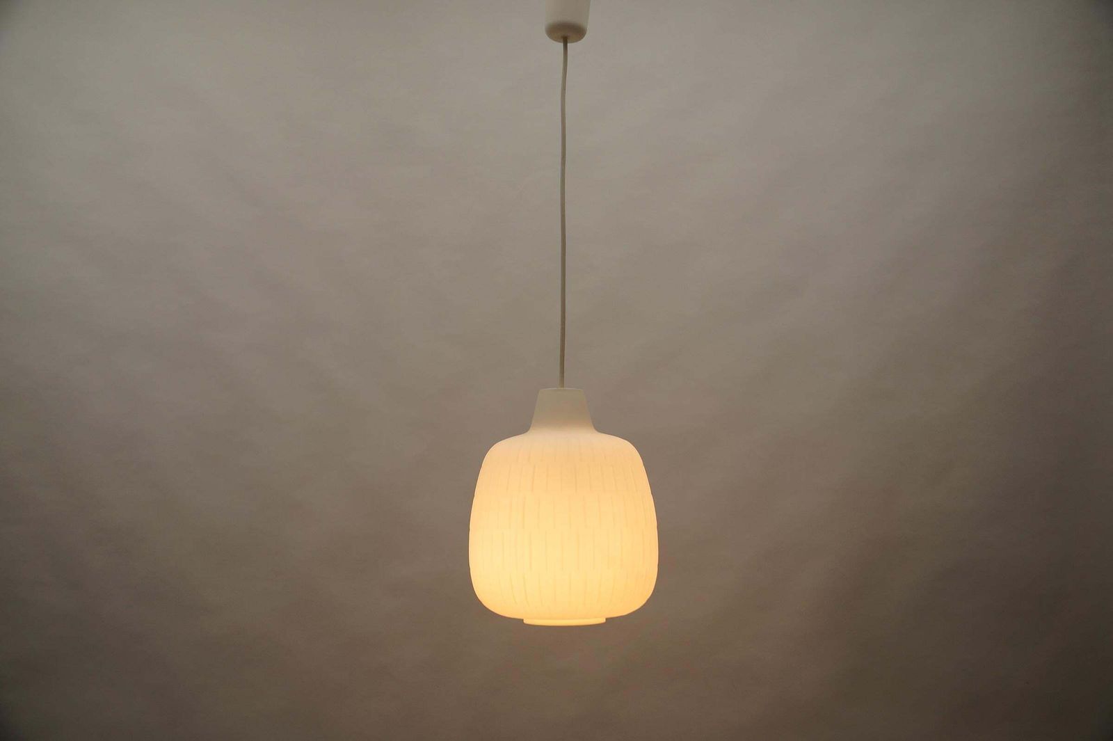 Opaline Glass Lamp "Bergamo" By Aloys F. Gangkofner For Peill & Putzler, 1960s photo for sale
