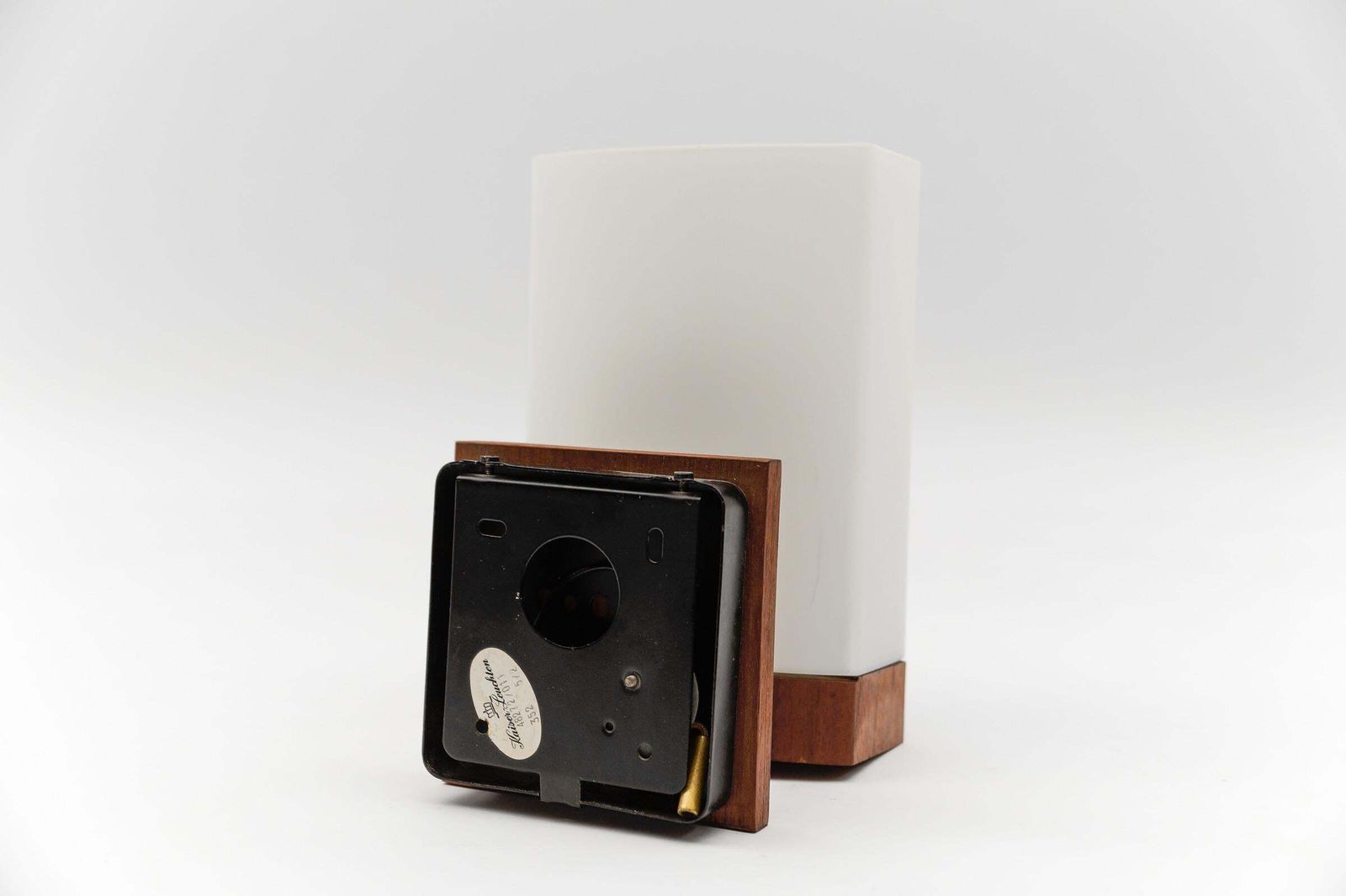 photo for sale Teak And Opaline Glass Wall Lamp By Kaiser Leuchten, 1960s