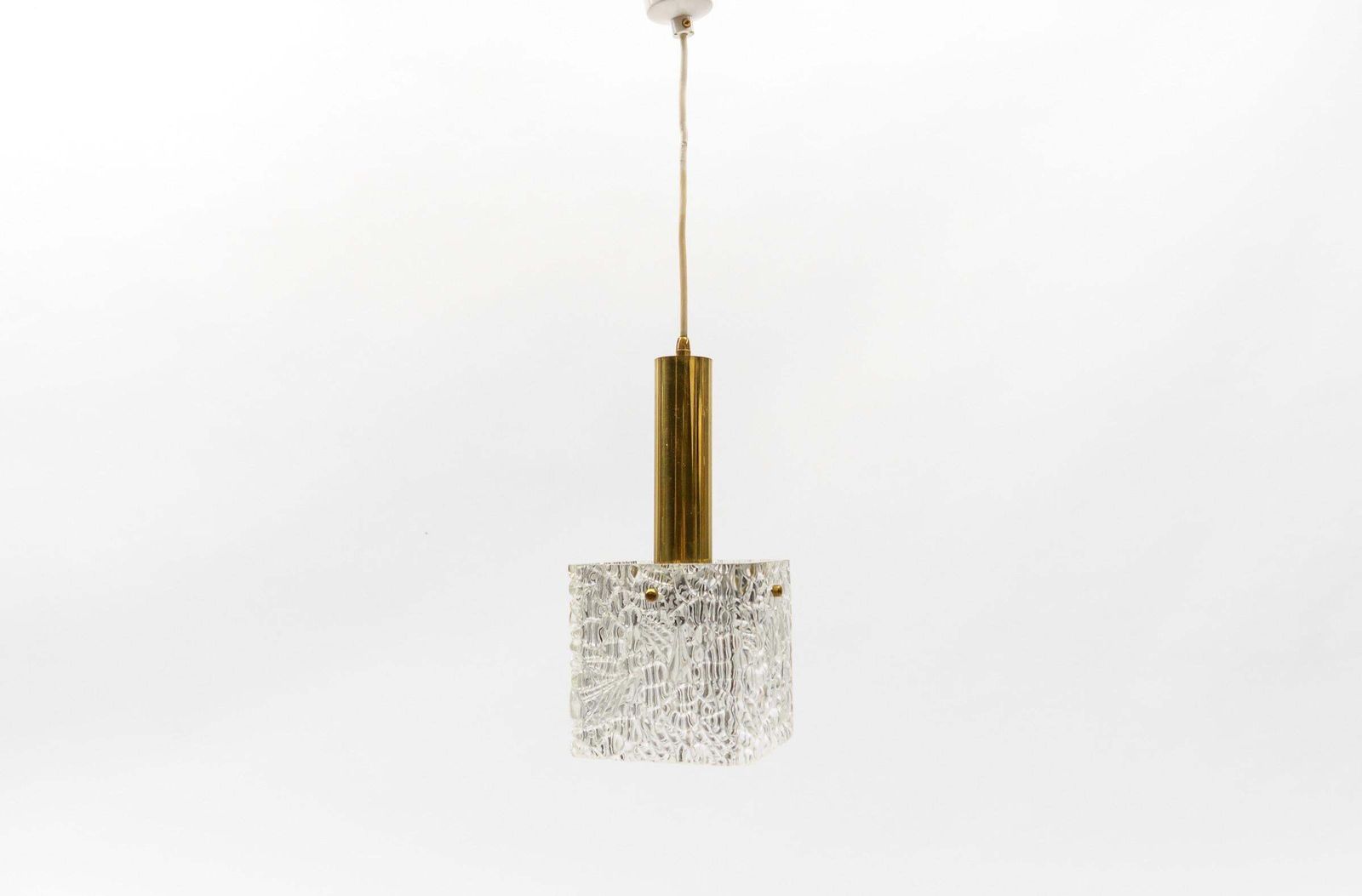 Petite Ice Glass Ceiling Lamp By Kalmar Franken Kg, Germany 1960s photo for sale