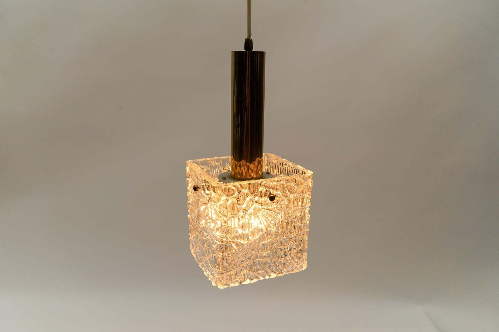 Petite Ice Glass Ceiling Lamp By Kalmar Franken Kg, Germany 1960s photo vinterior