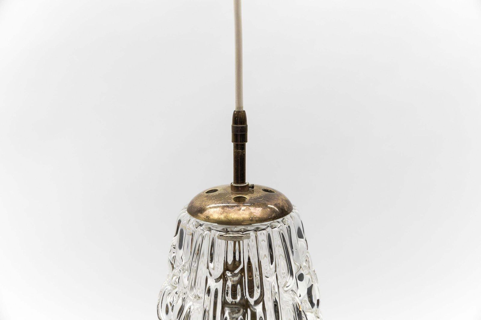Lovely Mid Century Modern Brass & Bubble Glass Pendant Lamp By Rupert Nikoll photo buy