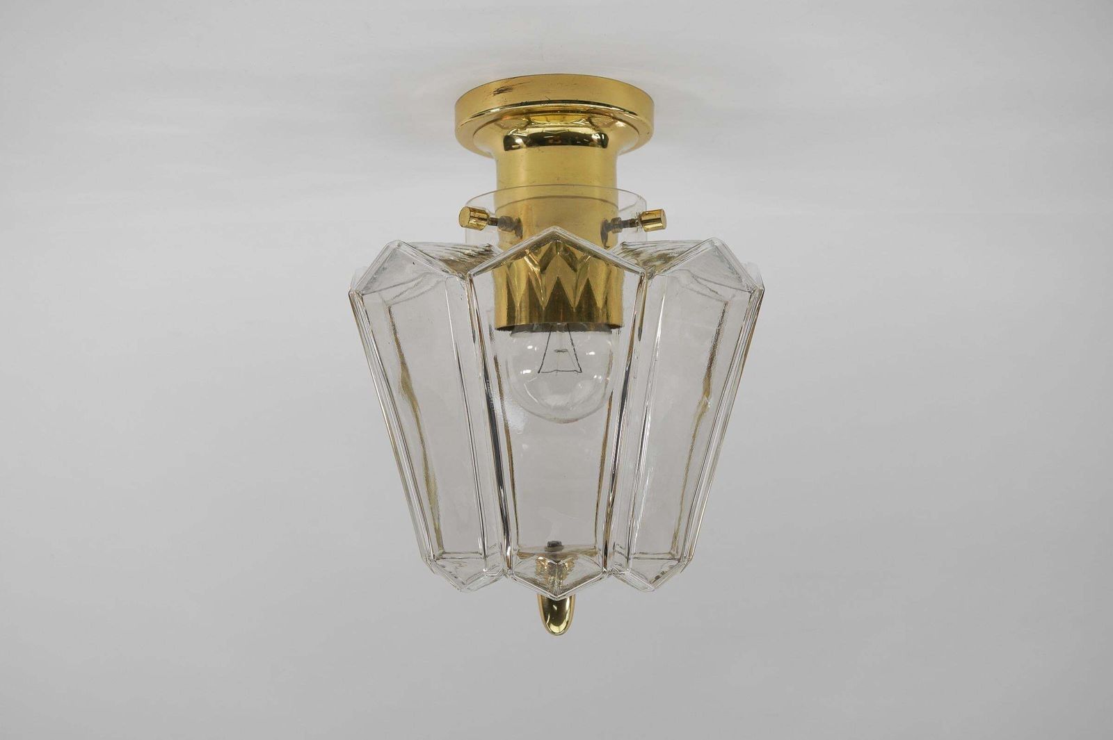 Lovely Ceiling Lamp In Smoked Glass By Limburg, Germany, 1960s photo buy