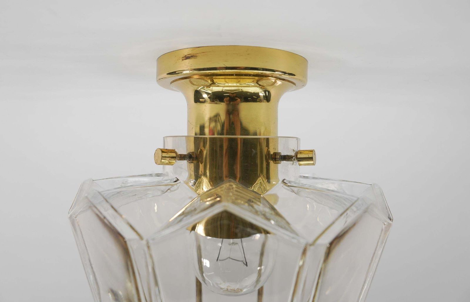 photo furniture Lovely Ceiling Lamp In Smoked Glass By Limburg, Germany, 1960s