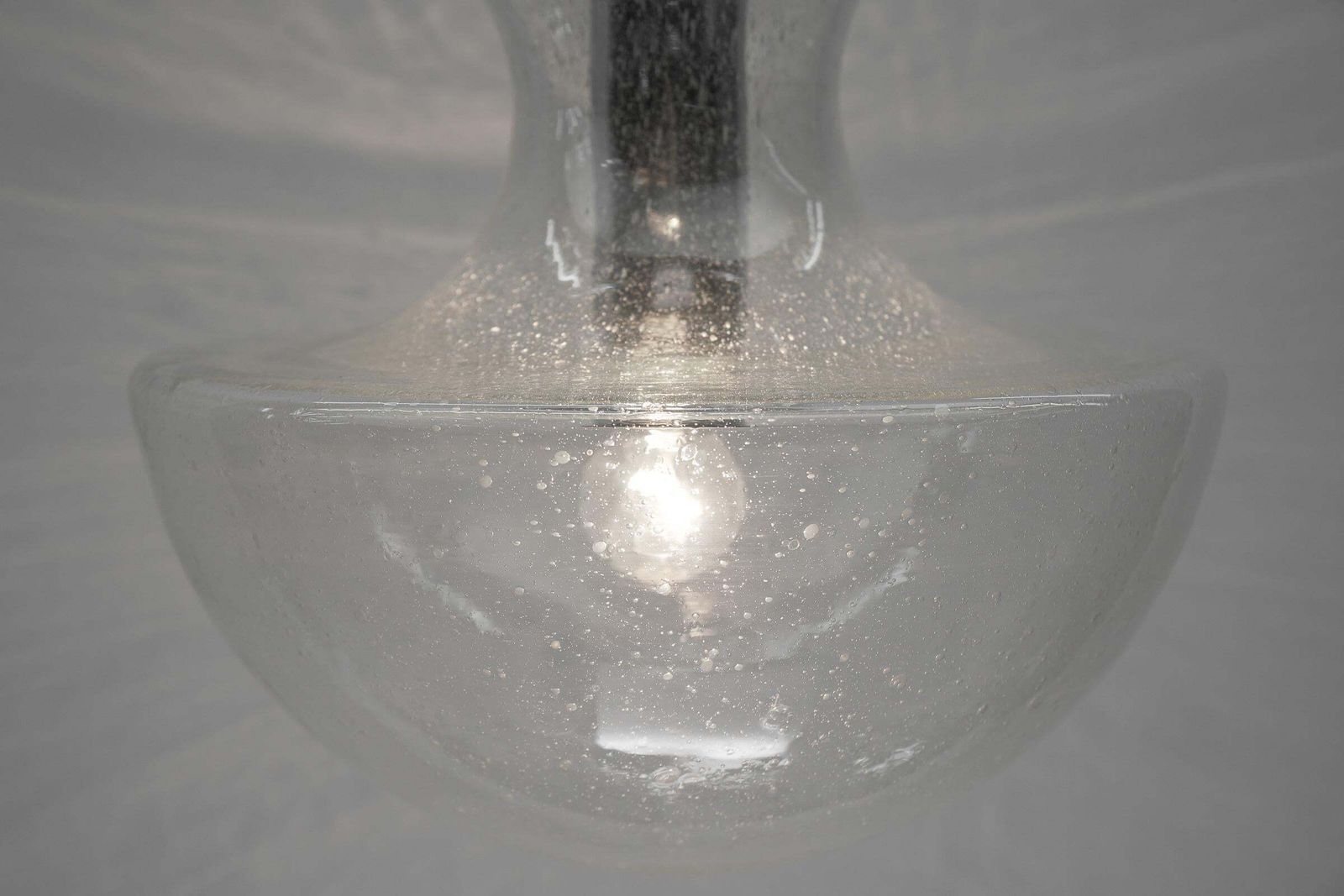 Mid Century Modern Chrome & Bubble Glass Pendant Lamp, 1960s Germany photo buy