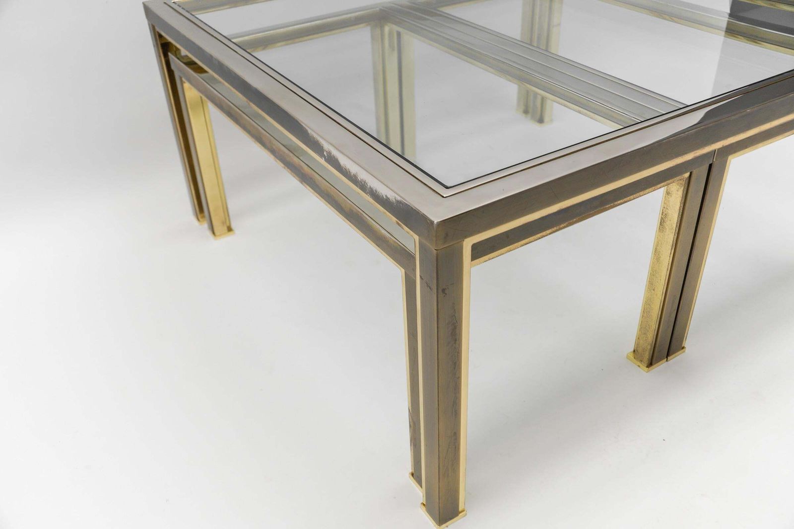 photo furniture Coffee Table & Nesting Tables From Maison Charles, France 1970s, Set Of 3