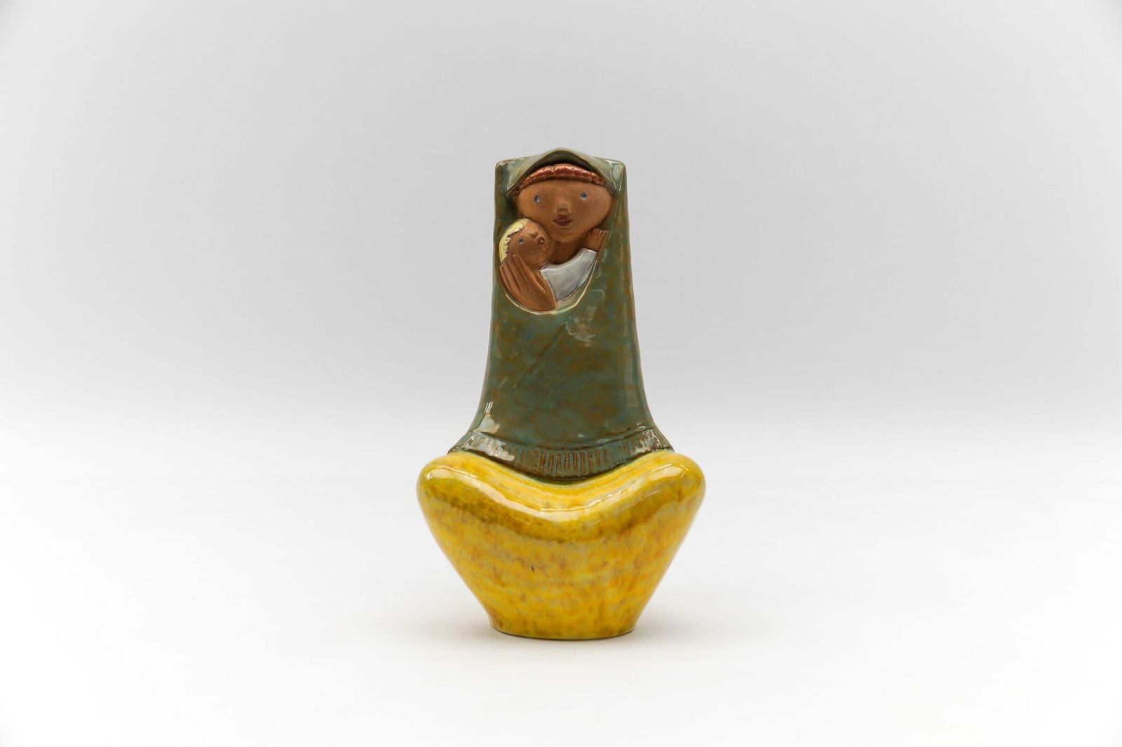 photo for sale Very Rare Hungarian Ceramic Sculpture Of A Mother And Child, 1960s